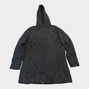 Eddie Bauer Womens Size XXL Black Down Puffer Parka Winter Jacket Coat Diamond
